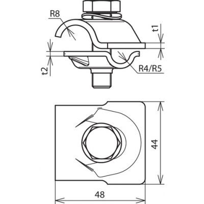 Zacisk uniwersalny MV do drutu 8-10/16 mm, stal nierdzewna NIRO (392059)