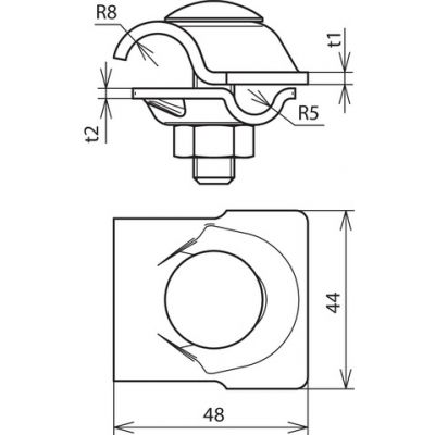 Zacisk uniwersalny MV do drutu 8-10/16 mm, stal nierdzewna NIRO (392069)