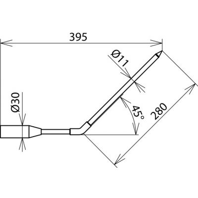 Przedłużacz kątowy 45 st. z gwintowanym bolcem M8 (766941)