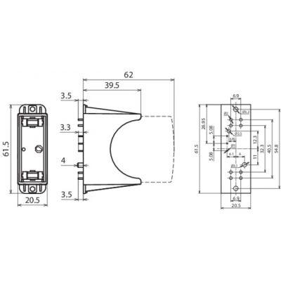 Podstawa PCB PV ...FM do modułów ochronnych DEHNguard PV 300 (952743)