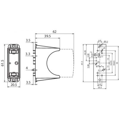 Jednobiegunowe gniazdo PCB do montażu modułu DEHNguard, P V 500 na płycie drukowanej (952941)