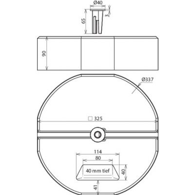 Podstawa betonowa z adapterem gwintu M16, B55 17 kg, fi 337 mm (102002)