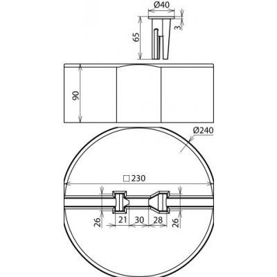 Podstawa betonowa z adapterem gwintu M16, B55 8,5 kg, fi 240 mm (102003)
