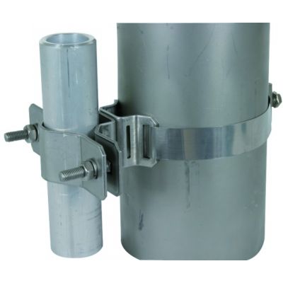 Element mocujący do rur fi 40 mm z obejmą taśmową, stal nierdzewna NIRO (105160)
