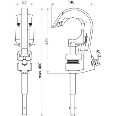 Zacisk fazowy wielkość II, trzpień z poprz. kołkiem (784301)
