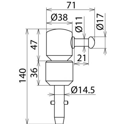 Adapter do drążków izolacyjnych IS SQ, z trzpieniem z poprz. kołkiem (765009)
