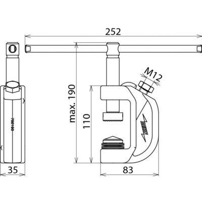 Zacisk uziemiający frezowany do profili płask. do 40 mm (792190)