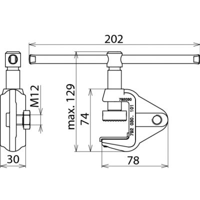 Zacisk uziemiający frezowany do profili płask. do 30 mm (792030)