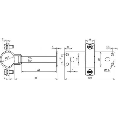 Wspornik HVI-Ex W85, fi 20 mm, AS 85 mm (275450)