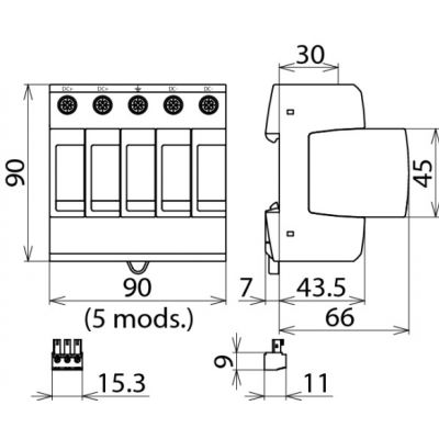 Ogranicznik przepięć DEHNguard M do systemów P V do 1000 V DC (952519)