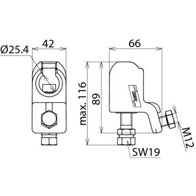 Zacisk kołpakowy zwykły, 25-150 mm2, fi 25 mm, złącze 6-kątne (772320)