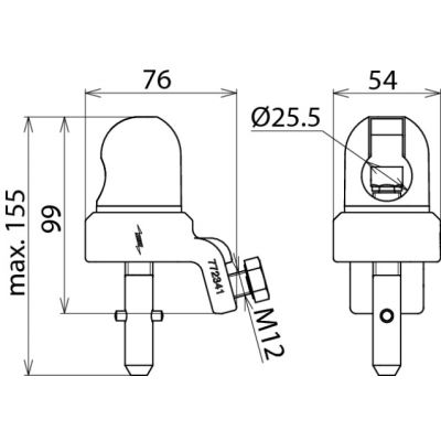 Zacisk kołpakowy zwykły, 25-150 mm2, fi 25 mm, trzpień z poprz. kołkiem (772341)