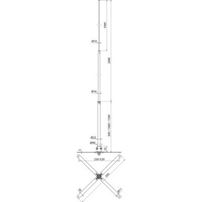 Iglica odgromowa fi 10/16 mm dł. 2500 mm, na dach blaszany, AL/stal nierdzewna NIRO (123425)