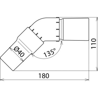 Winkiel 135 st. fi 40 / dł.100 mm (785132)