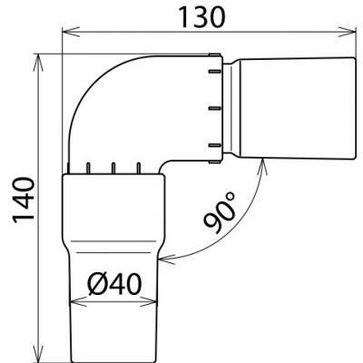Winkiel 90 st. fi 40 / dł. 120 mm (785131)