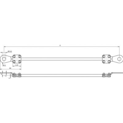 Kabel uziemiający 16 mm2 / dł. 2,0 m (kolor czarny) (416920)