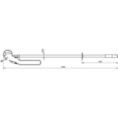 Drążek rozładowujący z elektrodą zawieszaną, dł. 1600 mm, linka 16 mm2 o dł. 3500 mm (758028)