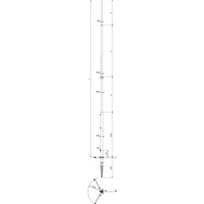 Maszt odgromowy składany 9000 mm, wkręcany w grunt, St/tZn-Al (103124)