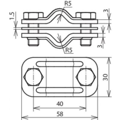 Zacisk probierczy bimetaliczny, Cu-St/tZn (460517)