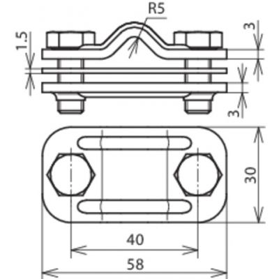 Zacisk probierczy bimetaliczny, Cu-St/tZn (460557)