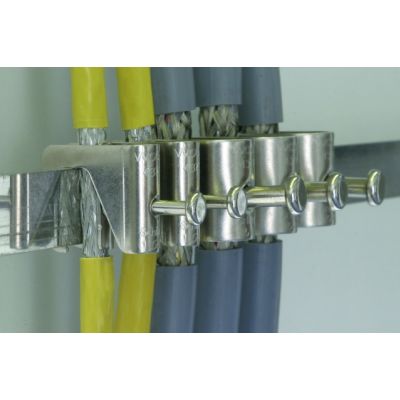 Zacisk ekranu kabla, fi 5,0-11 mm, mosiądz niklowany (919011)