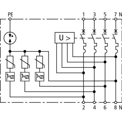 Ogranicznik przepięć z aparatem do ochrony przed przepięciami dorywczymi TOV (900786)