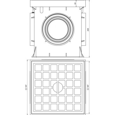 Studzienka probiercza UF 200x200x205 mm bez zacisku, tworzywo sztuczne (549051)