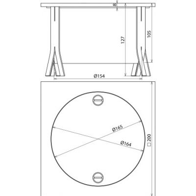 Studzienka probiercza UF 200x200x100 mm bez zacisku, stal nierdzewna NIRO (549091)