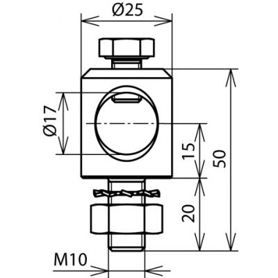Bolec mocujący na fi 16 mm, stal nierdzewna NIRO (106309)