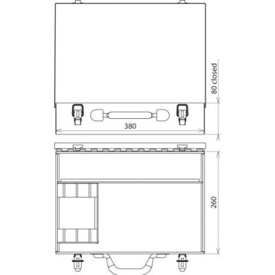 Kufer z blachy stalowej, pusty do uziemiacza TI (766300)