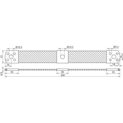Taśma łącząca bardzo giętka dł. 300 mm, 50 mm2, Cu (377107)