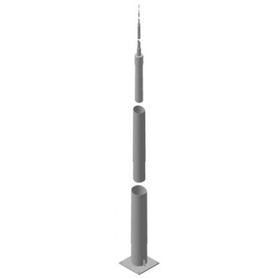 Maszt odgromowy składany UFL 19,35 m ze stopą 400x400 mm, do fundamentu ze śrubami, St/tZn (103019)