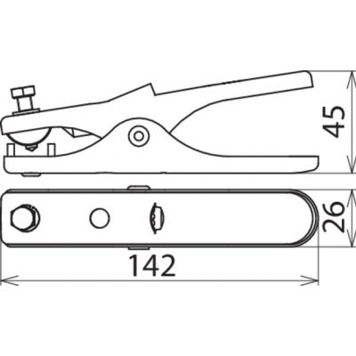 Cęgi uziemiające dł. 140 mm, stal nierdzewna NIRO (546002)