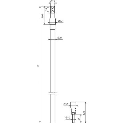 Przewód HVI power fi 27 mm z głowicą i zakończeniem, min. dł. l = 6 m (819165)