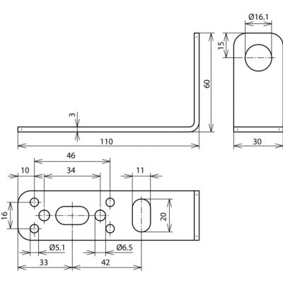 Element mocujący narożny 110x60x30 mm do ograniczników DEHNgate (106314)