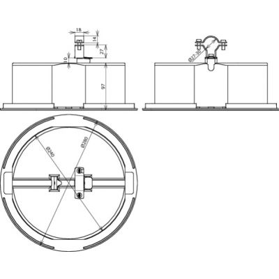Kompletny wspornik dachowy dla HVI power 27-30 mm, z podstawą betonową 8,5 kg i podkładką (253334)