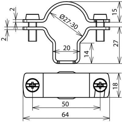 Wspornik metalowy, otwór podłużny d = 5,5 mm (275242)
