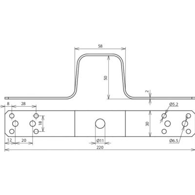 Łącznik elastyczny z płask. dł. 220 mm, Alu (377026)