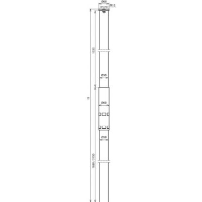 Rura wsporcza fi 50 mm dł. 4700 mm, GFK/Al (105301)