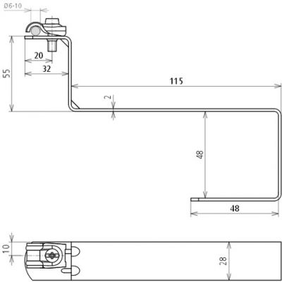Wspornik dachowy z DEHNQUICK, dł. 115 mm, St/tZn (202050)