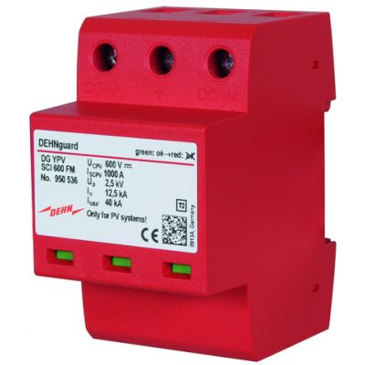 Ogranicznik przepięć DEHNguard do systemów P V do 600 V DC, z FM (950536)