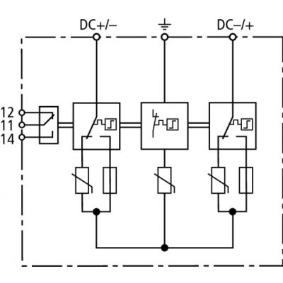Ogranicznik przepięć DEHNguard do systemów P V do 600 V DC, z FM (950536)
