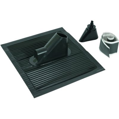 Przepust dachowy do rur fi 38-60 mm do montażu na pochyłym dachu (płytka aluminiowa, gumowy przepust (105245)