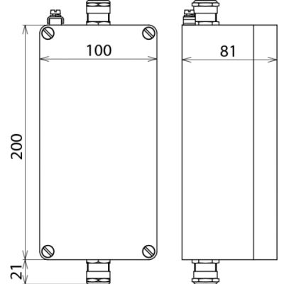 Obudowa aluminiowa, IP 65, 100x200x81 mm, z szyną 35 mm (906055)