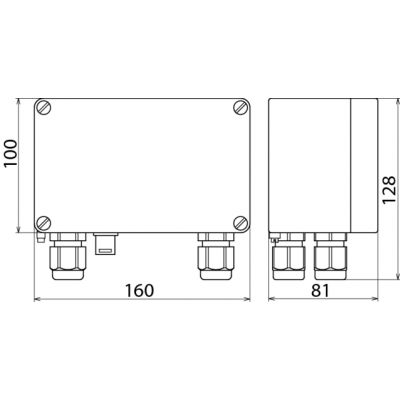 Obudowa aluminiowa, IP 65, 160x100x85 mm, z szyną 35 mm (906058)
