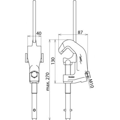 Zacisk na przewody z prętem testowym (784352)