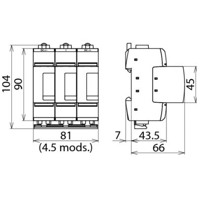 Ogranicznik przepięć DEHNguard ME, wielobiegunowy, do instalacji PV do 1500 V DC (952520)