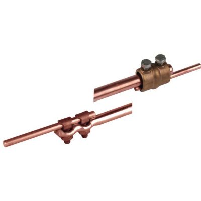 Zestaw: pręt uziemiający fi 16/1500 mm, mufa 450 007, 2 zaciski KS 300 007, Cu (480157)
