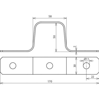 Łącznik elastyczny z płask. 30x2 mm, Alu (374020)