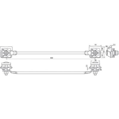 Linka łącząca dł. 400 mm, 16 mm2, Cu/PVC kolor czarny, z 2 zaciskami krawędziowymi 0,7-10 mm, NIRO (365419)